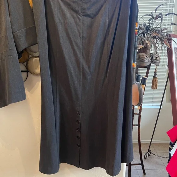 VINTAGE Hard to find Lane Bryant 2 piece Dark Gray Maxi Skirt Suit 18 - Picture 5 of 15